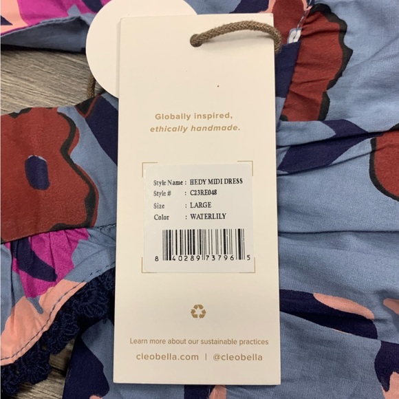 CLEOBELLA hedy midi dress in‎ Waterlily purple multi Sz Large NWT - Picture 13 of 16